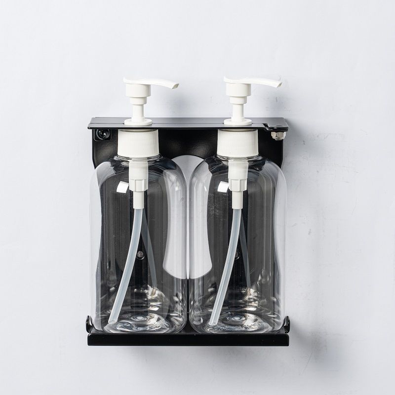 One Lock Luxury Double Amenity Bottle Wall Fixture Double Wall Bottle